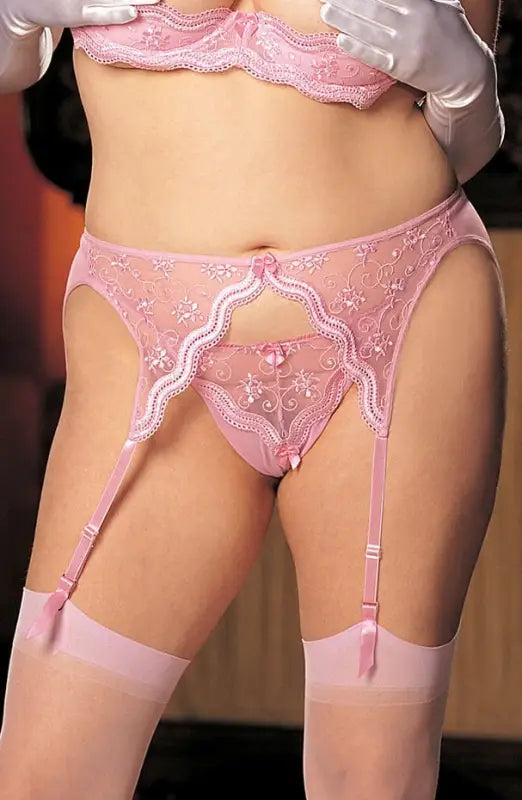 Ignite Passion with the Shirley of Hollywood X622 Pink Garter Belt