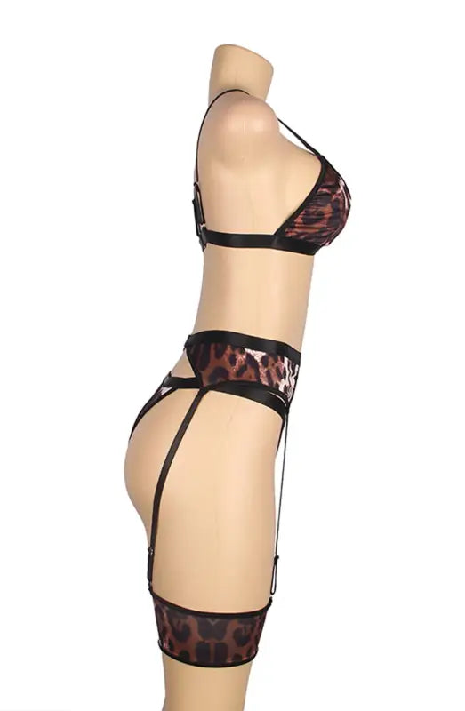 Ignite Passion with the Stunning YX837 Leopard Print Set - XL/2XL