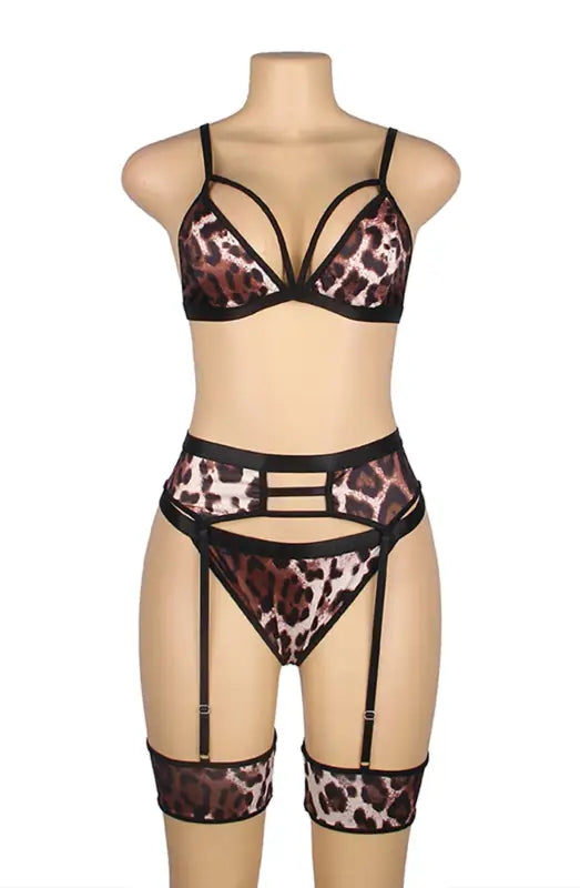 Ignite Passion with the Stunning YX837 Leopard Print Set - XL/2XL