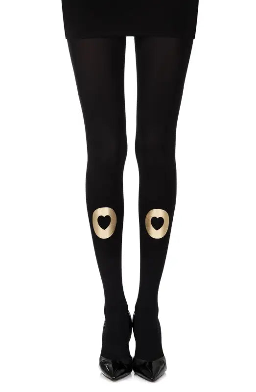 Ignite Passion with Zohara Heart Black Print Tights