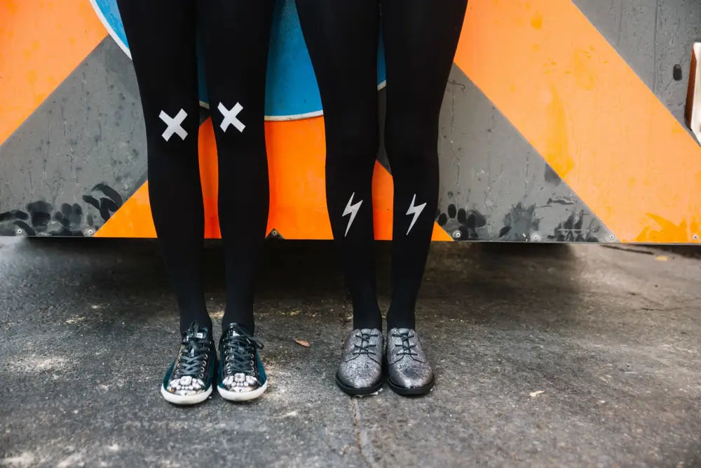 Ignite Passion with Zohara Light Grey Print Tights for Confident Style
