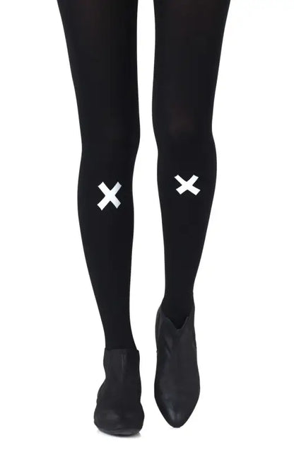 Ignite Passion with Zohara Light Grey Print Tights for Confident Style