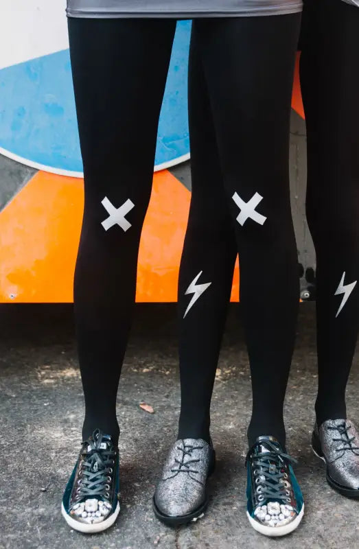 Ignite Passion with Zohara Light Grey Print Tights for Confident Style