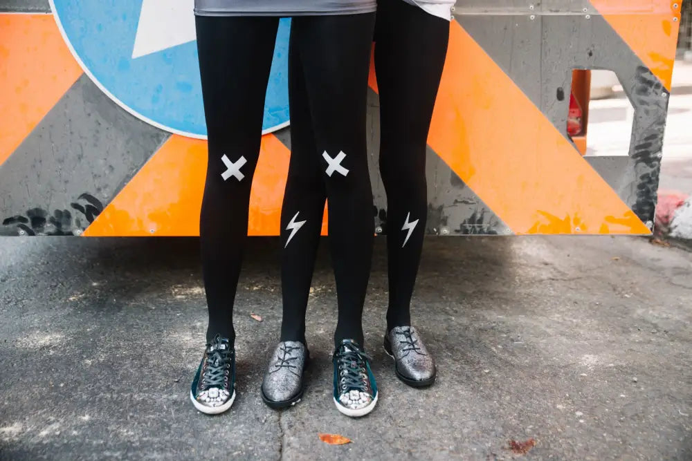Ignite Passion with Zohara Light Grey Print Tights for Confident Style