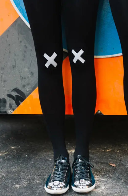Ignite Passion with Zohara Light Grey Print Tights for Confident Style