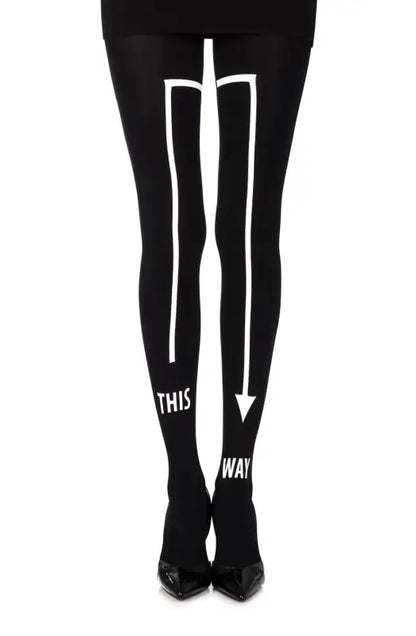 Illuminate Your Style with Zohara This Way Black Print Tights