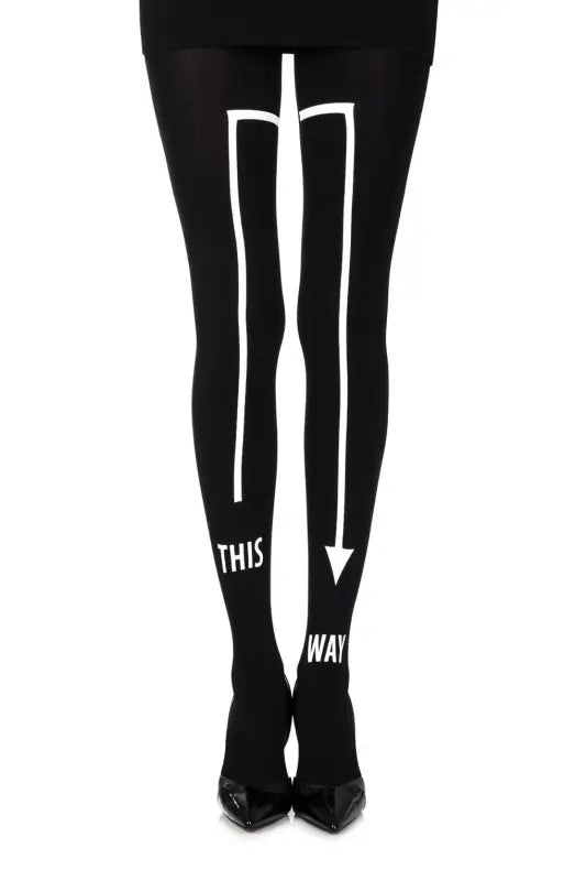 Illuminate Your Style with Zohara This Way Black Print Tights