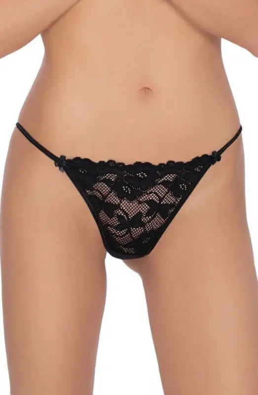 Indulge in Elegance with Roza Sarina Black Lacy Pair of Briefs
