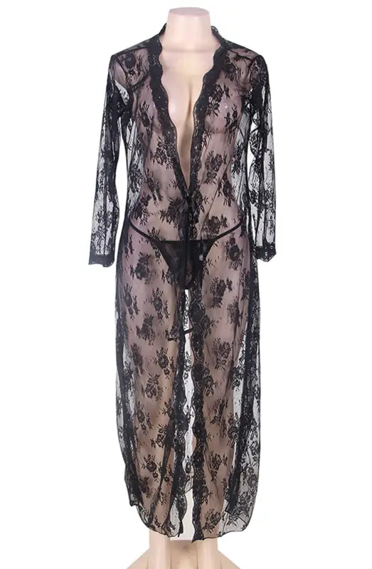Indulge in Elegance with the YesX YX824 Long Lacey Dressing Gown