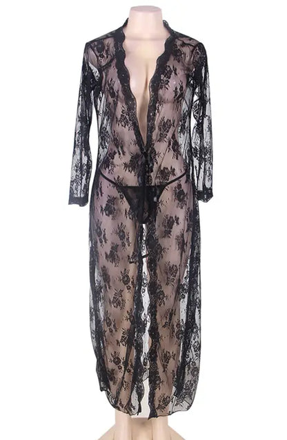 Indulge in Elegance with the YesX YX824 Long Lacey Dressing Gown