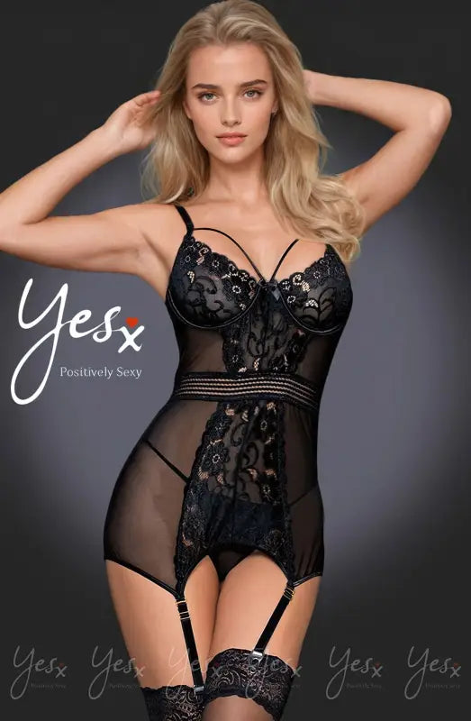 Indulge in Elegance with the YesX YX955 Black Chemise and Floral Lace