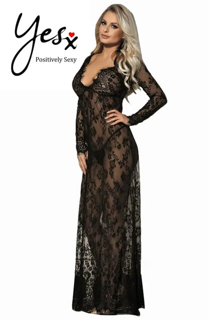 Indulge in Elegance with YesX YX826 Long Gown and Thong Set