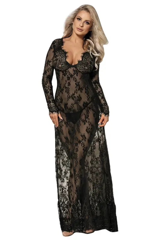 Indulge in Elegance with YesX YX826 Long Gown and Thong Set