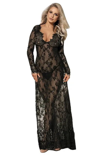 Indulge in Elegance with YesX YX826 Long Gown and Thong Set