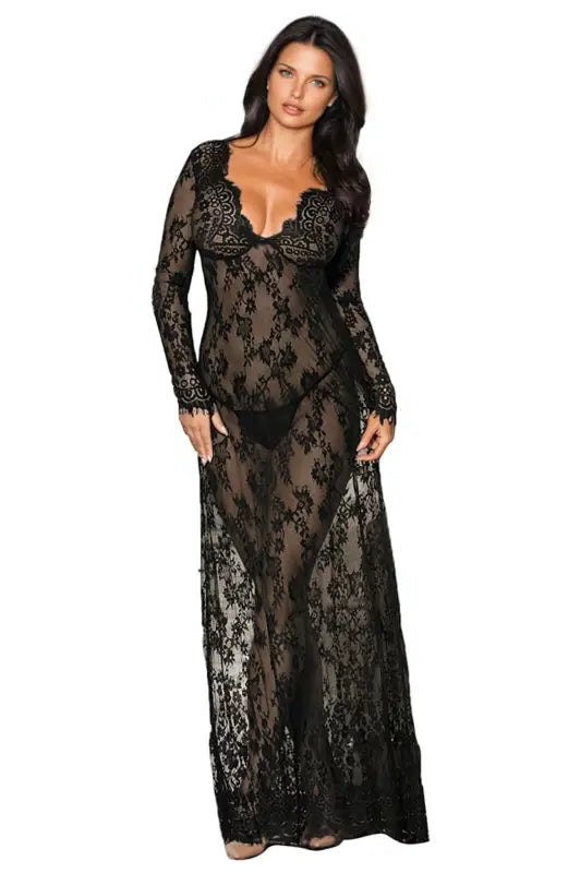 Indulge in Elegance with YesX YX826 Long Gown and Thong Set