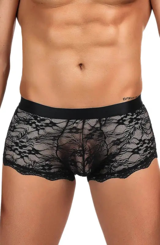 Indulge in Elegance with YesX YX975 Seductive Black Sheer Boxer Briefs