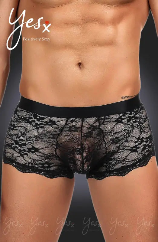 Indulge in Elegance with YesX YX975 Seductive Black Sheer Boxer Briefs