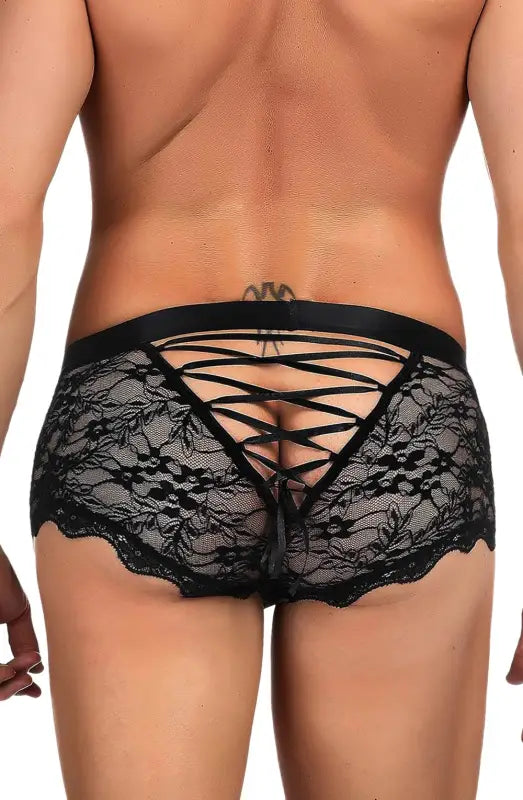 Indulge in Elegance with YesX YX975 Seductive Black Sheer Boxer Briefs