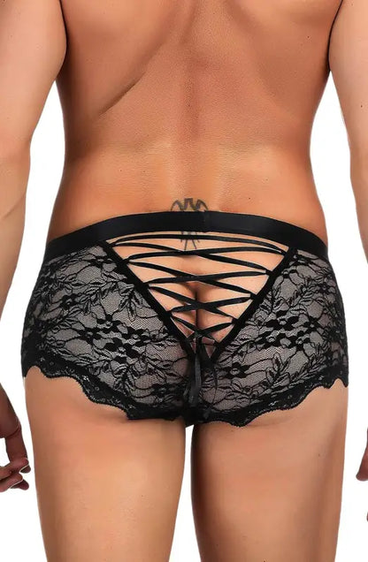 Indulge in Elegance with YesX YX975 Seductive Black Sheer Boxer Briefs