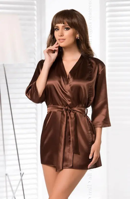 Indulge in Irall Aria Dressing Gown Chocolate for Timeless Elegance