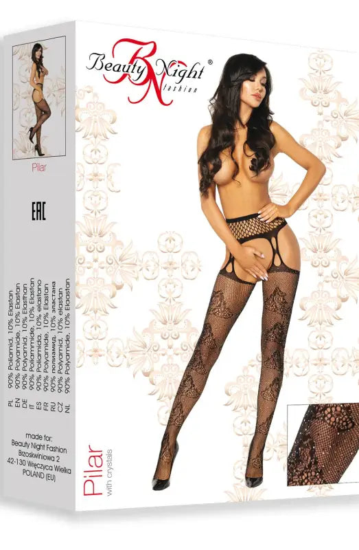 Indulge in Luxury with Beauty Night BN6577 Pilar Integrated Stockings - One Size (S-L)