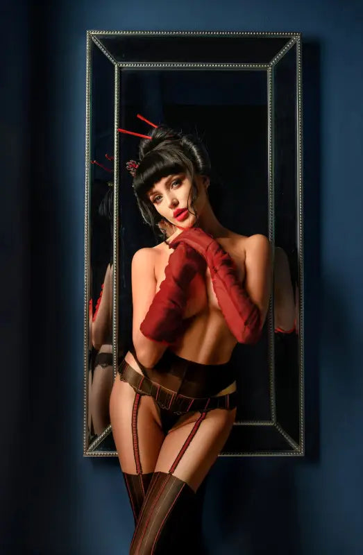 Indulge in Seduction with Black Secret BS136 Crotchless Tights