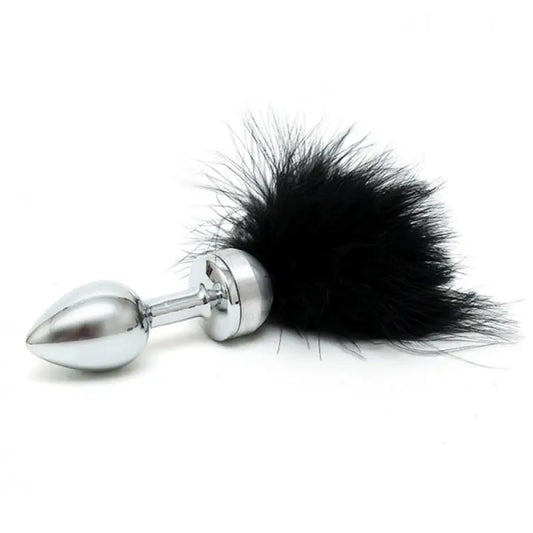 Indulge in Sensation with the Small Butt Plug and Black Feathers