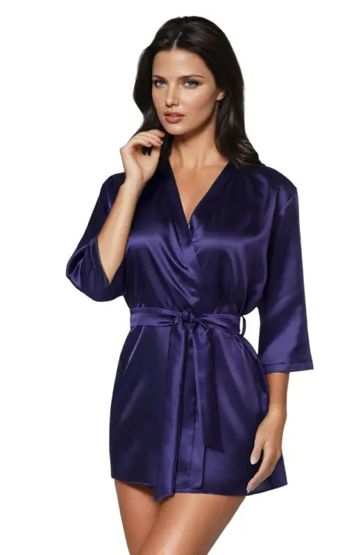 Irall Aria Dressing Gown in Navy for Timeless Elegance and Comfort