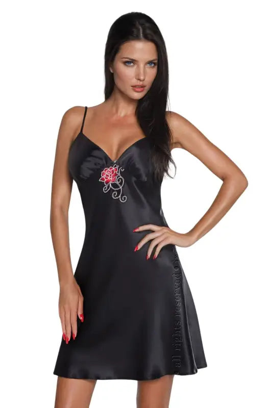 Irall Dakota Nightdress Black A Captivating Satin Indulgence