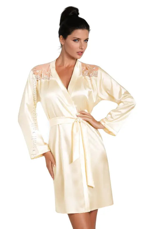 Irall Daphne Dressing Gown in Cream Exudes Elegance and Confidence