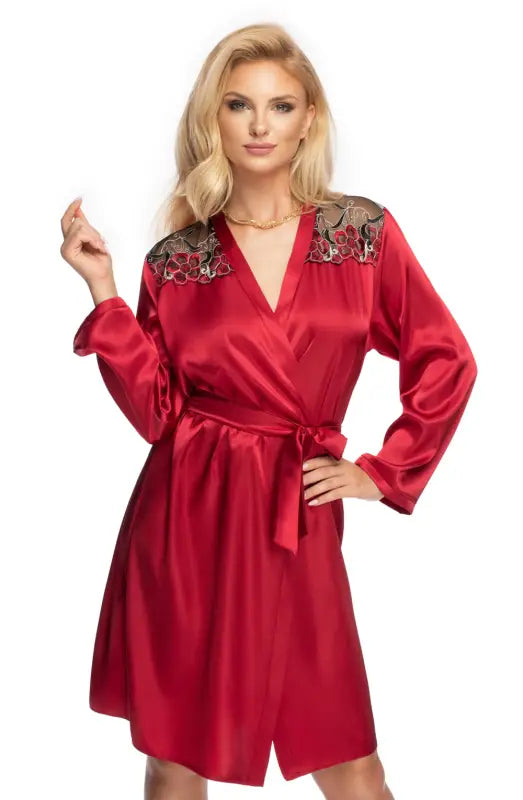 Irall Elodie Dressing Gown Burgundy Exudes Elegance and Allure