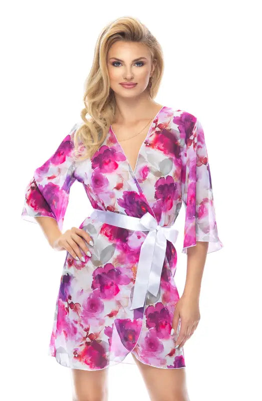 Irall Erotic Hoshiko Beautiful Dressing Gown with Stunning Feminine Floral Design - Large