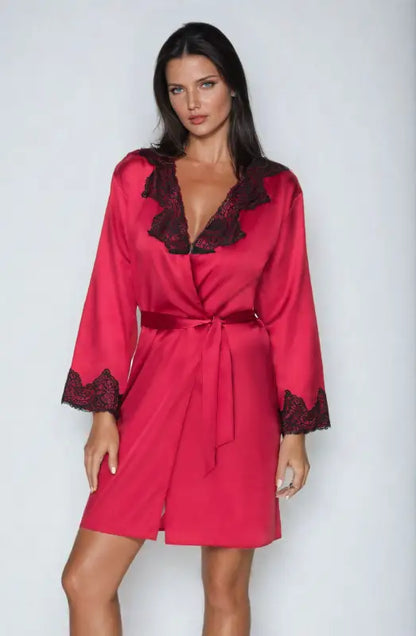 Irall Juniper Burgundy Dressing Gown Unveiling Sensual Elegance