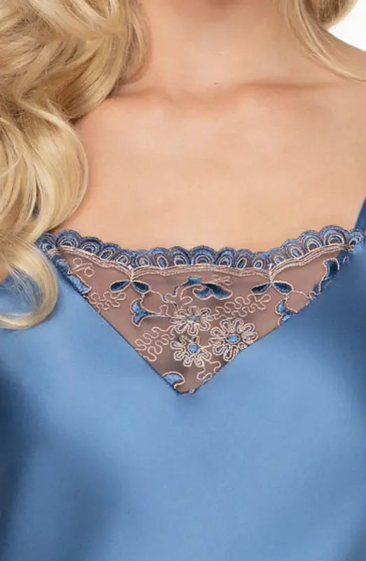 Irall Sapphire Nightdress Azure in Highest Quality Satin for Ultimate Satisfaction