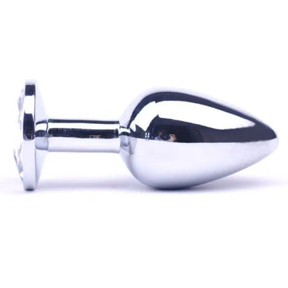Large Metal Anal Plug with Clear Crystal for Ultimate Pleasure
