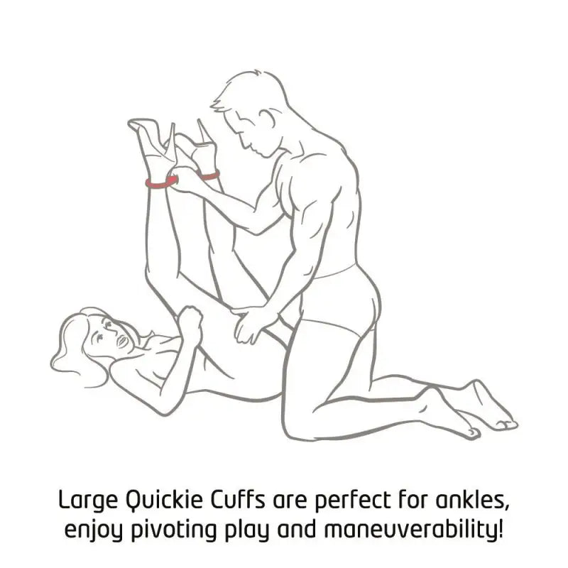 Large Red Ankle Quickie Cuffs for Comfortable Restraint