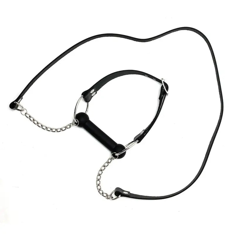 Leather Horse Bit Gag with Reins for Ultimate Bondage Experience