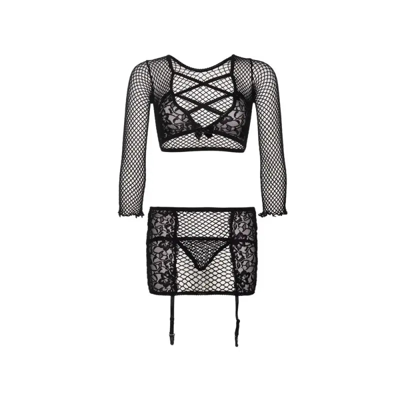 Leg Avenue Crop Top String and Garter Skirt Set UK Sizes 6 to 12