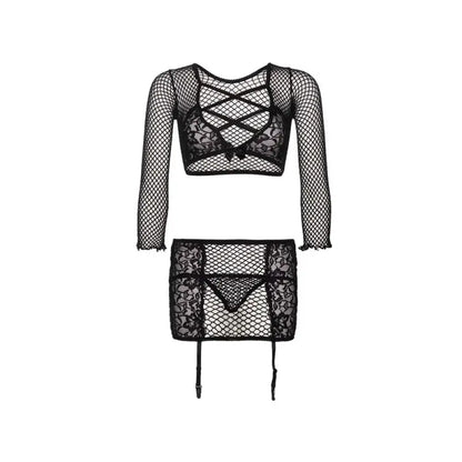 Leg Avenue Crop Top String and Garter Skirt Set UK Sizes 6 to 12