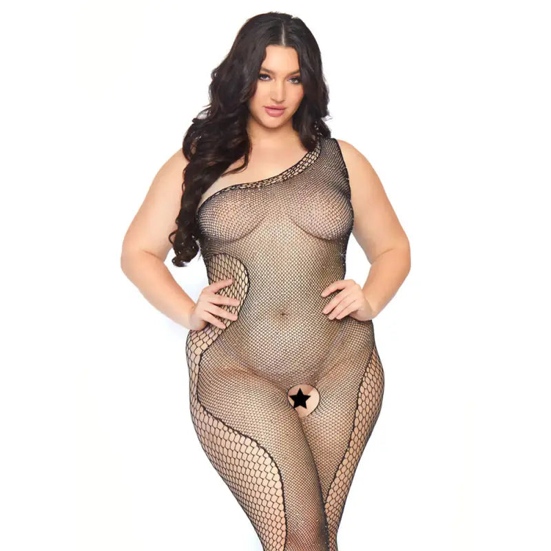 Leg Avenue Crystalized Plus Size Bodystocking for UK Sizes 14 to 18