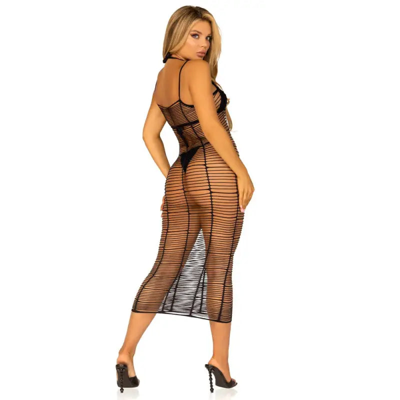Leg Avenue Horizontal Net Maxi Dress for UK Sizes 6 to 12