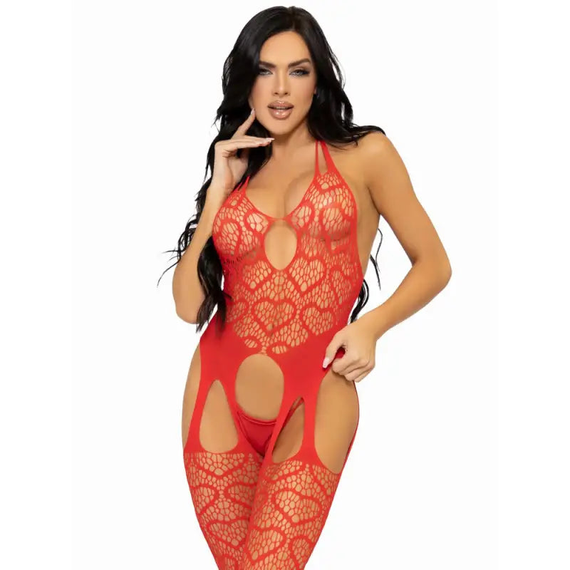 Leg Avenue Net Suspender Body UK Size 6 to 12 in Seamless Net