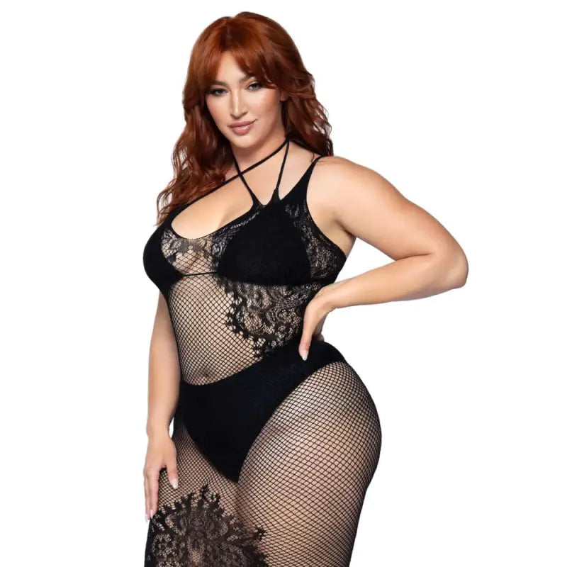 Leg Avenue Plus Size Dual Strap Halter Lingerie