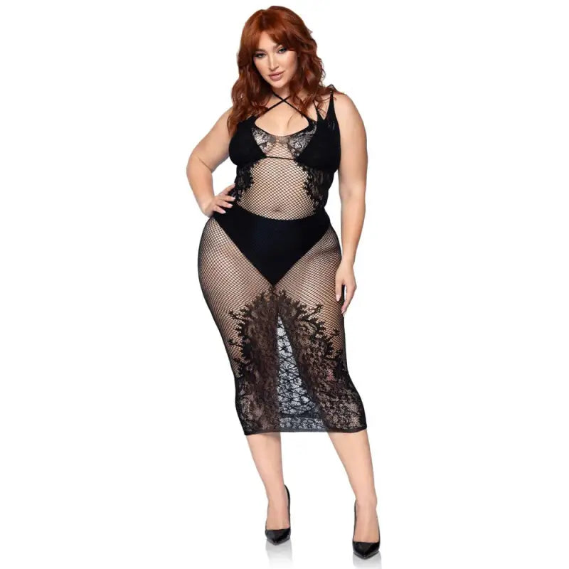 Leg Avenue Plus Size Dual Strap Halter Lingerie