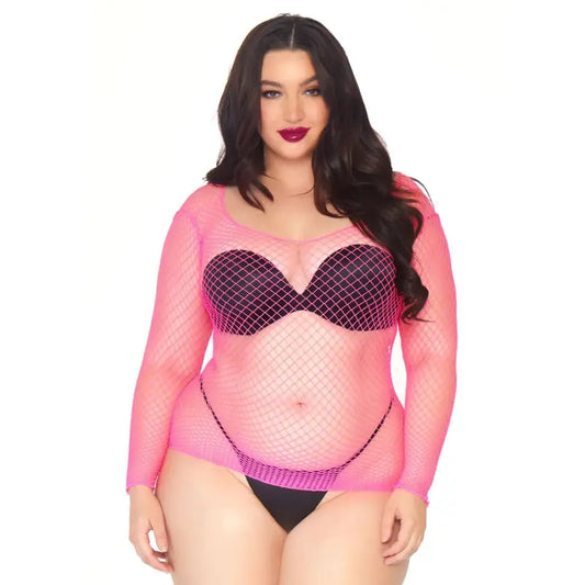 Leg Avenue Plus Size Net Long Sleeved Shirt UK 14 to 18