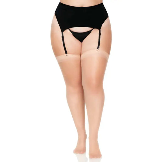 Leg Avenue Plus Size Sheer Stockings in Nude for Sizes 14 to 18