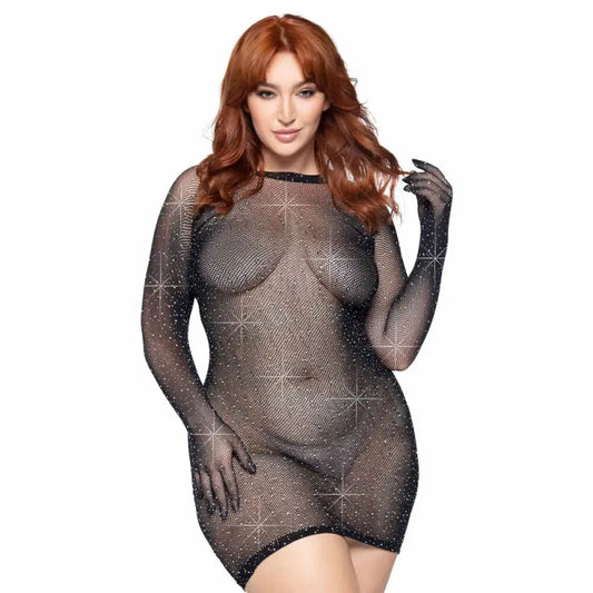 Leg Avenue Rhinestone Gloved Dress in UK Size 14 to 18
