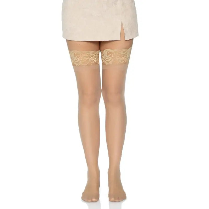 Leg Avenue Stay Up Sheer Thigh Hold Ups in Nude for UK Sizes 6 to 12