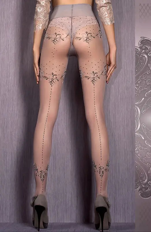 Luxurious Ballerina Tights Grey with Lurex Thread Sparkle