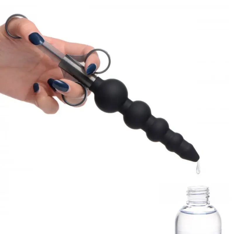 Master Series Silicone Graduated Beads Lube Launcher for Precise Pleasure